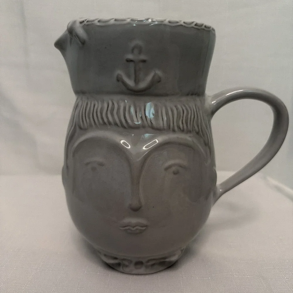 JONATHAN ADLER UTOPIA Captain & Sailor Double Sided Pitcher New Rare